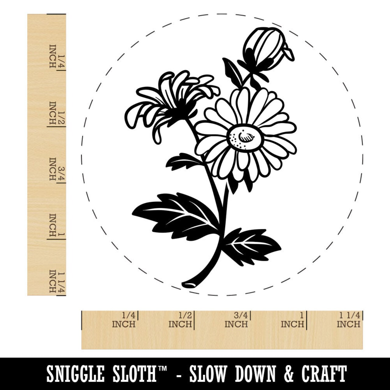 Bundle of Wildflowers Rubber Stamp for Stamping Crafting Planners